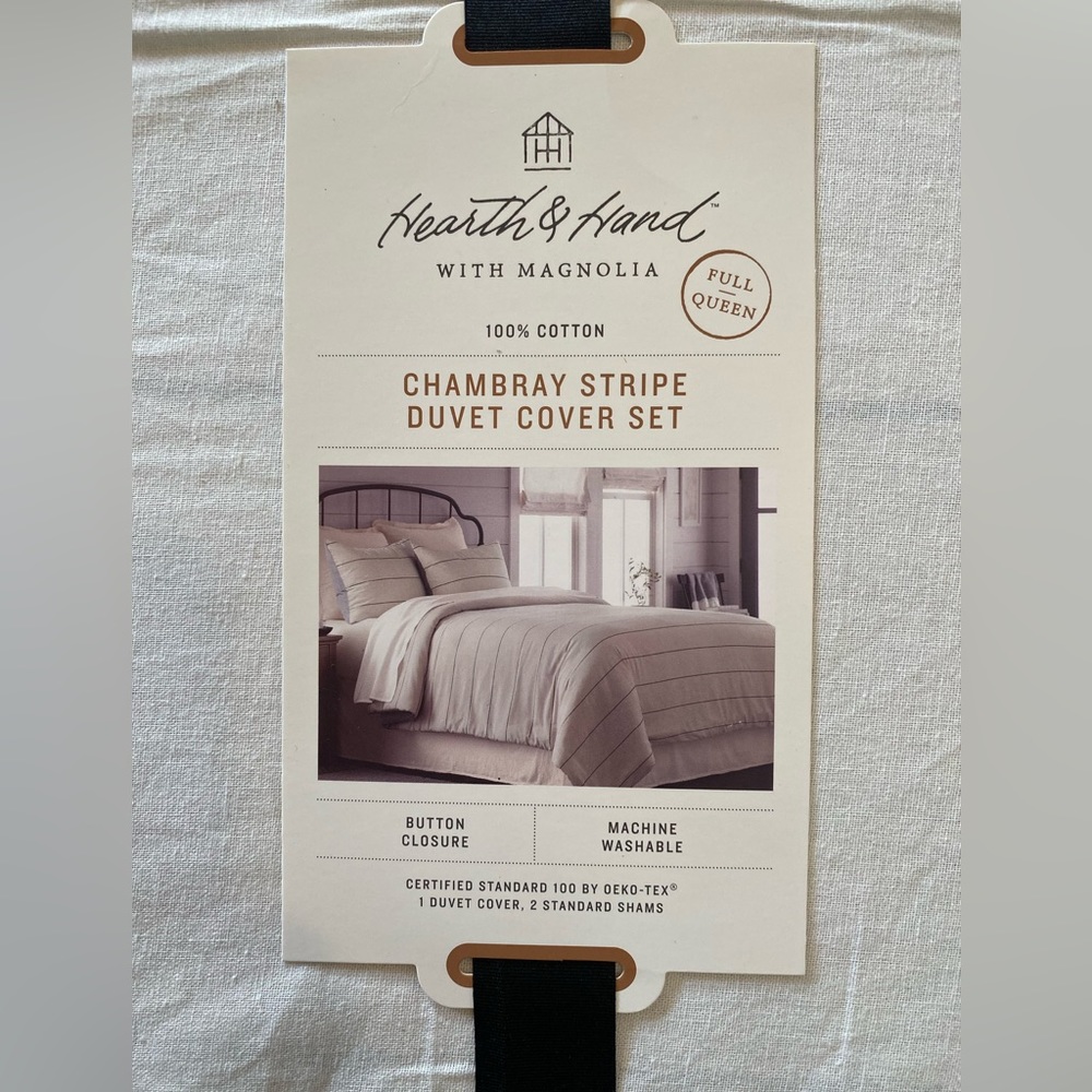 NWT Hearth and Hand Magnolia 100% Cotton Duvet Cover with Shams - Full / Queen